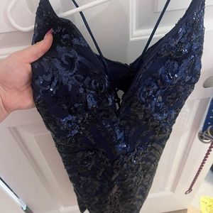 Navy blue Windsor glitter bodycon party dress